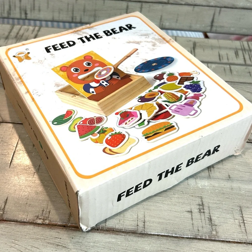 Wooden Feeding Toy - Montessori Pretend Play Food Set for Toddlers 1-4 NIB